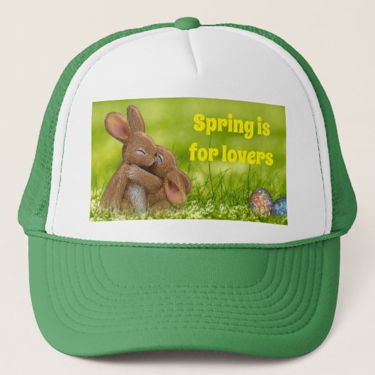 Spring Bunny Lovers Truckerkappe (Vorderseite)