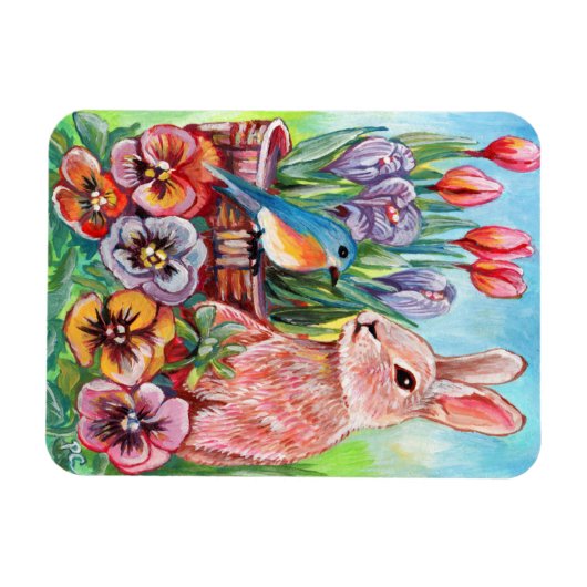 Spring Bunny Magnet (Horizontal)