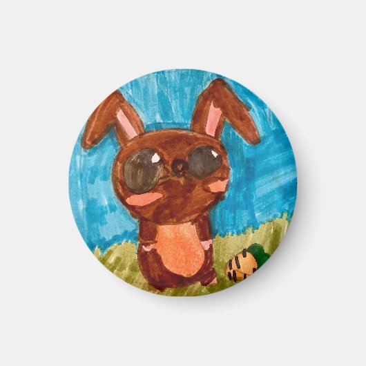 Spring Bunny Magnet - Brown (Vorne)