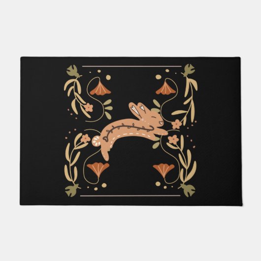 Spring Bunny Niedlich skandinavischen Stil Fußmatte (Vorderseite)