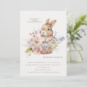 Spring Bunny | Osterfest | Eierjagd | Baby | Brunc Einladung (Stehend Vorderseite)