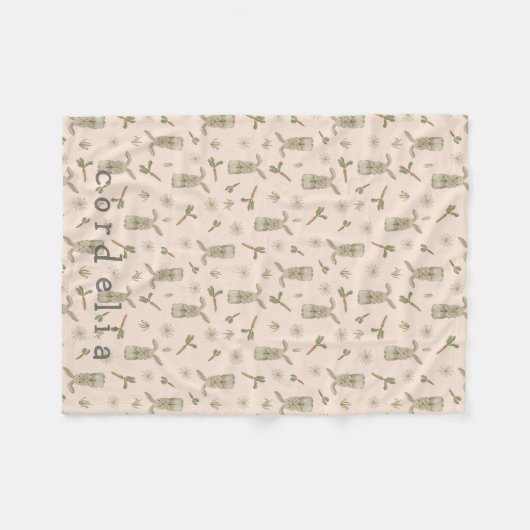Spring Bunny Personalisiert Fleecedecke (Vorderseite (Horizontal))