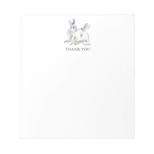 Spring Bunny Personalisiert Stationery Danke Notizblock (Vorderseite)
