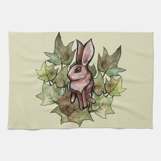 Spring Bunny Rabbit Nature Ivy Geschirrtuch (Horizontal)