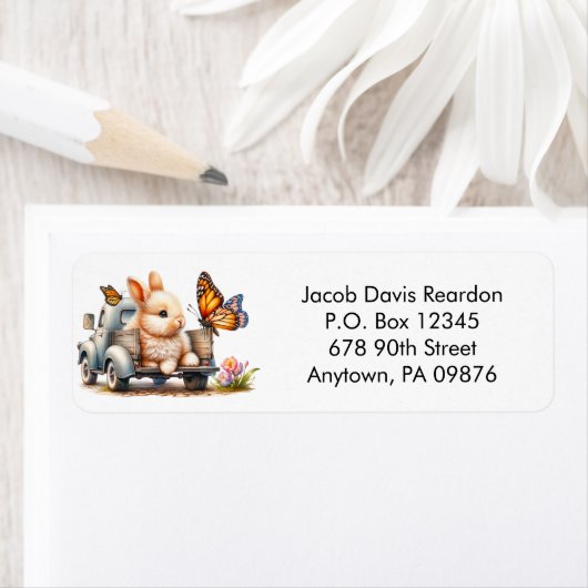 Spring Bunny Return Address Label (Insitu)