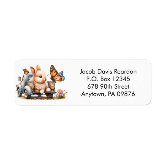 Spring Bunny Return Address Label (Vorne)