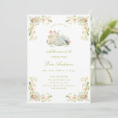 Spring Bunny Tea with Mom-to-be Baby Shower Einladung (Stehend Vorderseite)