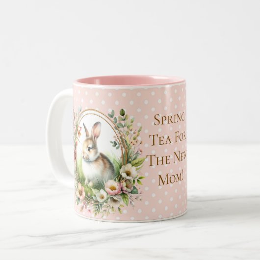 Spring Bunny Zweifarbige Tasse (Vorderseite Links)