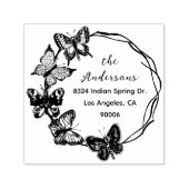 Spring Butterflies Elegante Script-Rücksendeadress Permastempel (Design)