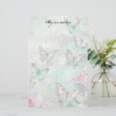 Spring Butterflies Letter Sheets Stationery Briefpapier (Stehend Vorderseite)
