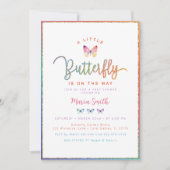 Spring Butterfly Baby Dusche Einladung (Vorderseite)