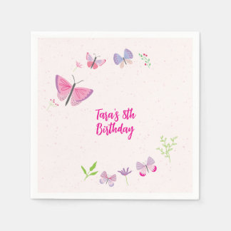 Spring Butterfly Birthday Napkins Serviette