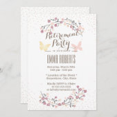 Spring Butterfly & Blume Rente Party Einladung (Vorne/Hinten)