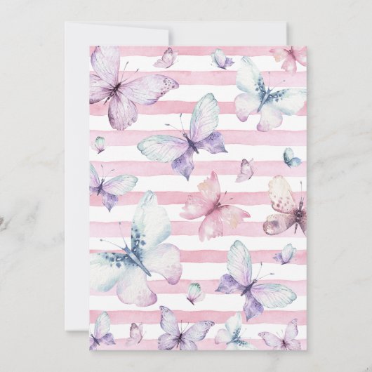 Spring Butterfly Bridal Dusche Einladung (Rückseite)