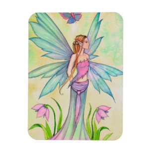 Spring Butterfly Faiasy Fantasy Art Magnet