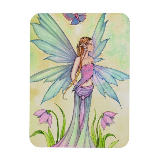 Spring Butterfly Faiasy Fantasy Art Magnet (Vertikal)