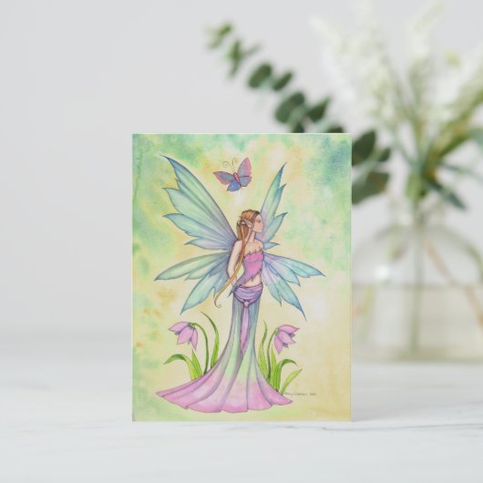 Spring Butterfly Faiasy Fantasy Art Postkarte (Stehend Vorderseite)