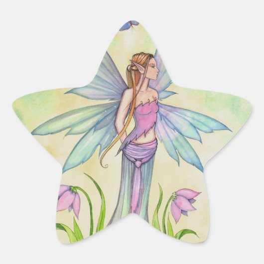 Spring Butterfly Faiasy Fantasy Art Stern-Aufkleber (Vorderseite)