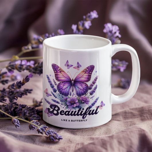 Spring Butterfly Floral Tasse