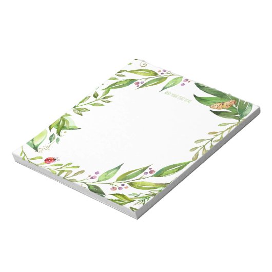 Spring Butterfly Garden | Eigene Monogramm hinzufü Notizblock (Rotiert)