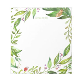 Spring Butterfly Garden | Eigene Monogramm hinzufü Notizblock