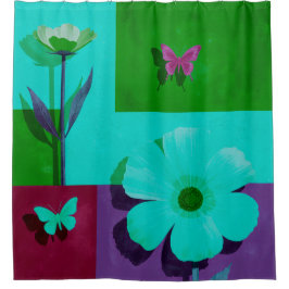Spring Butterfly Garden Shower Curtain Duschvorhang