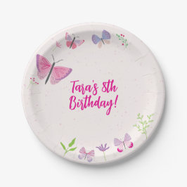 Spring Butterfly Geburtstagsparty Plate Pappteller
