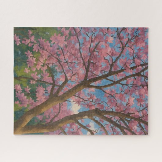 Spring Canopy - Blossom Tree & Blue Sky Malerei Puzzle (Horizontal)