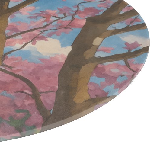 Spring Canopy - Blossom Tree & Blue Sky Malerei Schneidebrett (Ecke)