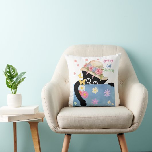 Spring Cat Dreams Kissen (Stuhl )