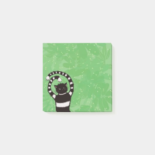 Spring Cat Lover Evil Kitty Green Post-it Klebezettel (Vorderseite)