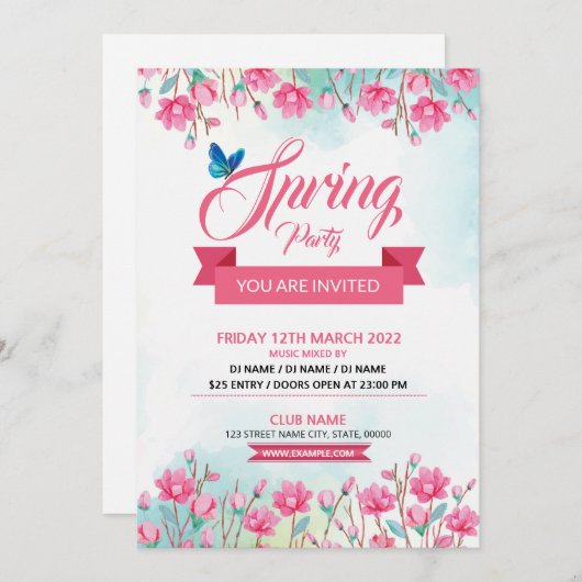 Spring Celebration Party Flyer Einladung (Vorne/Hinten)