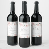 Spring Cherry Blossom Cheers Wedding Wine Labels Weinetikett (Flaschen)