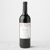 Spring Cherry Blossom Cheers Wedding Wine Labels Weinetikett (Vorderseite)