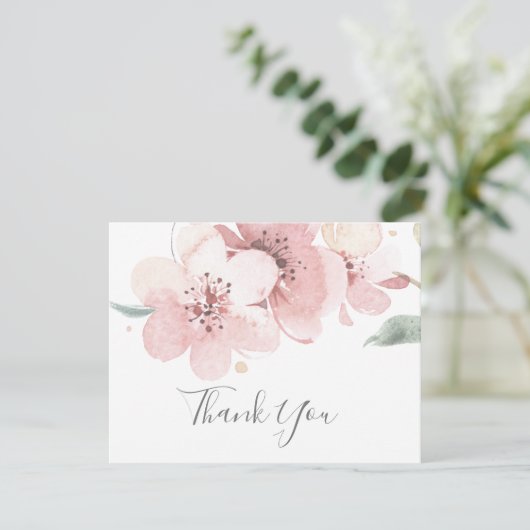Spring Cherry Blossom Danke Karte (Stehend Vorderseite)