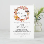 Spring Cherry Blossom | Es ist eine Girl Baby Dusc Einladung (Stehend Vorderseite)