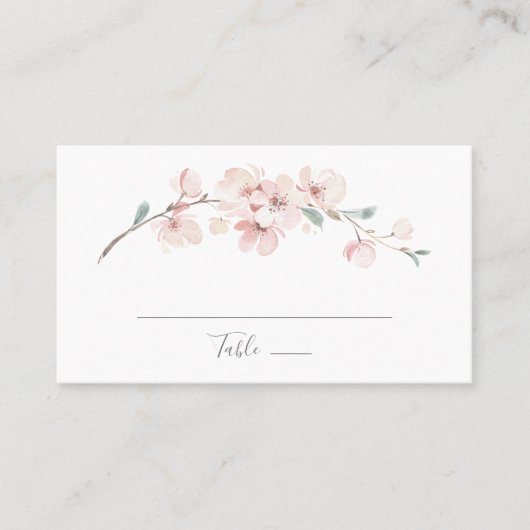 Spring Cherry Blossom Flat Wedding Platzkarte (Vorderseite)