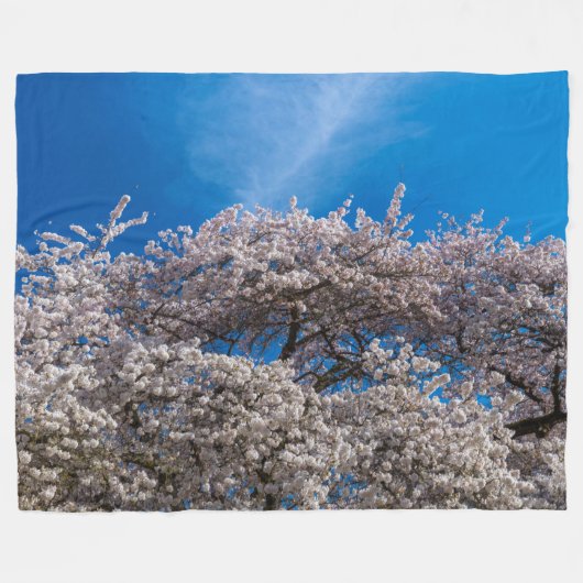 Spring Cherry Blossom Fleecedecke (Vorderseite (Horizontal))