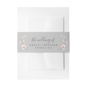 Spring Cherry Blossom Graue Hochzeit von Einladungsbanderole