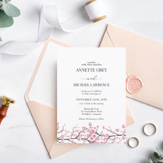 Spring Cherry Blossom Hochzeitseinladung Einladung