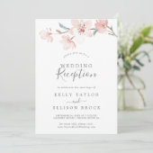 Spring Cherry Blossom Hochzeitsempfang Einladung (Stehend Vorderseite)