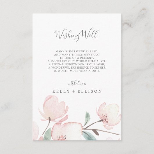 Spring Cherry Blossom Hochzeitsnahrung Wunschwell  Begleitkarte (Vorderseite)
