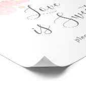 Spring Cherry Blossom Liebe ist süßes Hochzeitszei Poster (Ecke)