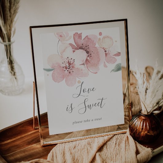 Spring Cherry Blossom Liebe ist süßes Hochzeitszei Poster