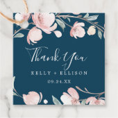 Spring Cherry Blossom | Navy Vielen Dank Geschenkanhänger (Vorderseite)