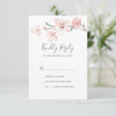 Spring Cherry Blossom Simple RSVP Card Karte (Stehend Vorderseite)