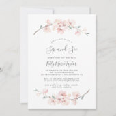 Spring Cherry Blossom Sip und See Einladung (Vorderseite)