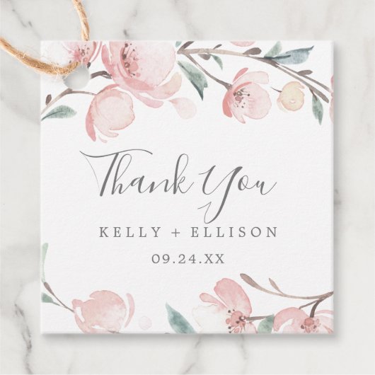 Spring Cherry Blossom Vielen Dank Geschenkanhänger (Vorderseite)