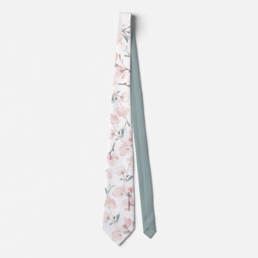 Spring Cherry Blossom Wedding Neck Tie Krawatte (Vorderseite)