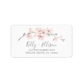 Spring Cherry Blossom Wedding RSVP Address Labels Adressaufkleber (Vorne)